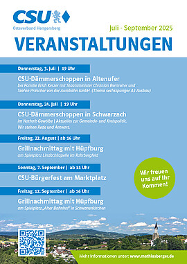 Banner CSU-Dämmerschoppen in Schwarzach