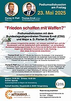 Logo Podiumsdiskussion zum Thema Frieden