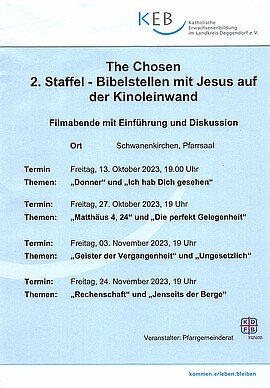 Banner The Chosen - Bibelstellen mit Jesus auf der Leinwand - 2. Staffel